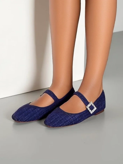 Royalfashion moteriški raštuoti ballet flat'ai su sagtimi ir dirželiu Riffos
