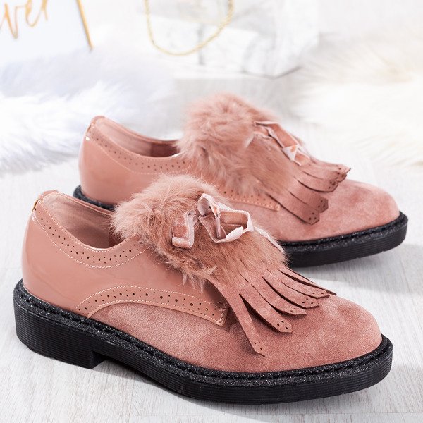 Розовые женские туфли с мехом Missuri - Обувь
