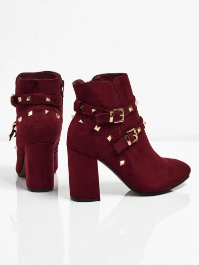 Botki Verentia zamszowe w bordowym kolorze
