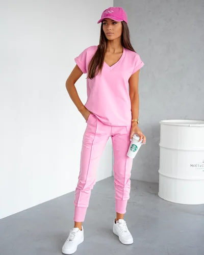 Royalfashion moterų medvilninė kasdienė apranga su trumpomis rankovėmis