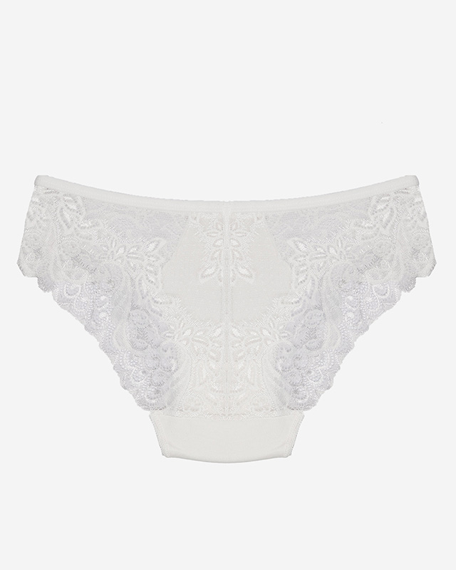 Moteriškos nėriniuotos kelnaitės baltos spalvos - apatinis trikotažas