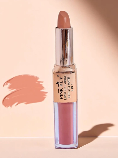 Matinis lūpų dažai pieštuko ir skystos formos 2-in-1 Peach Pie