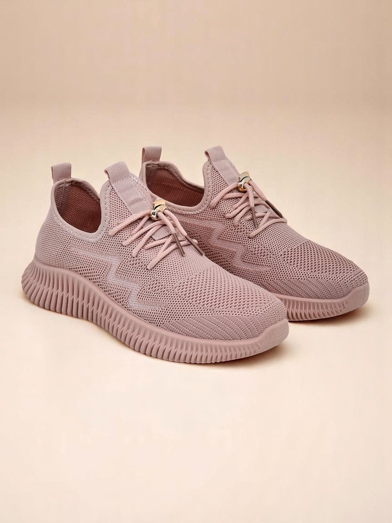 Aurelia Rosa – damskie sportowe buty Royalfashion z tkaniny, różowe, płaski obcas