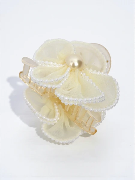 Royalfashion Hair Clip wit' Pearls 'n' Tulle Flower