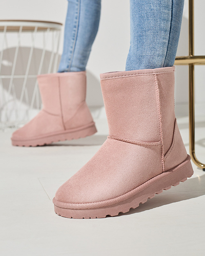 Rožinės spalvos moteriški apšiltinti ekovamšos sniego batai Xetik - Avalynė