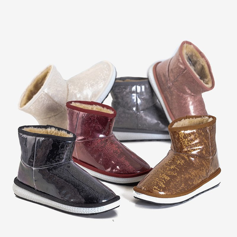 Juodi moteriški sniego batai su Shon kailiu - Avalynė