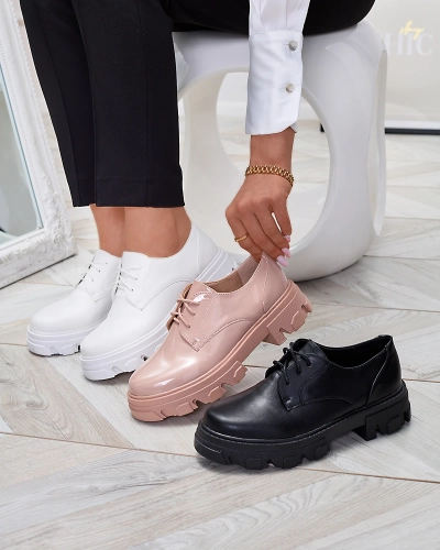 Розовые лакированные женские полуботинки Delgor- Footwear