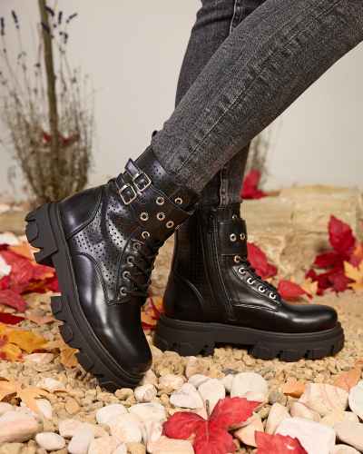 "Royalfashion" Juodi moteriški batai "Bagger" Broues