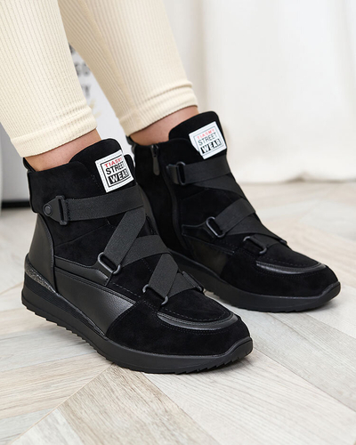 Royalfashion Juodi moteriški sportiniai batai Sattari