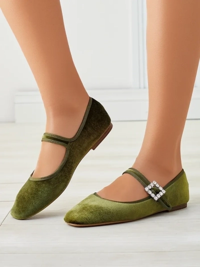 Royalfashion Женские балетки а-ля велюр с пряжкой и ремешком Enribes