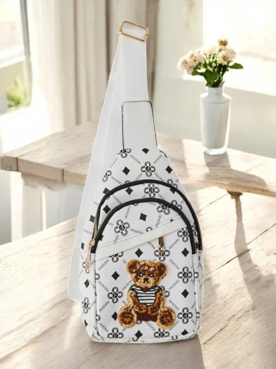 Royalfashion Mažas moteriškas ekologinės odos kuprinės su lokiu vienam peti