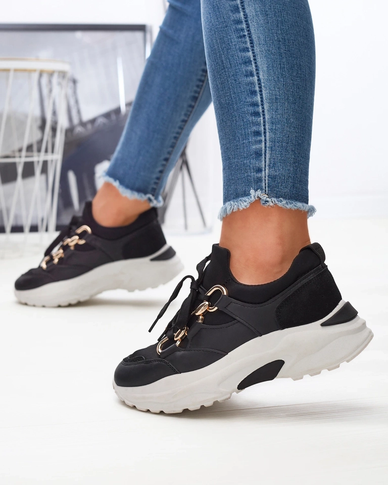 Черные женские спортивные туфли с цепями Nanoka - Обувь