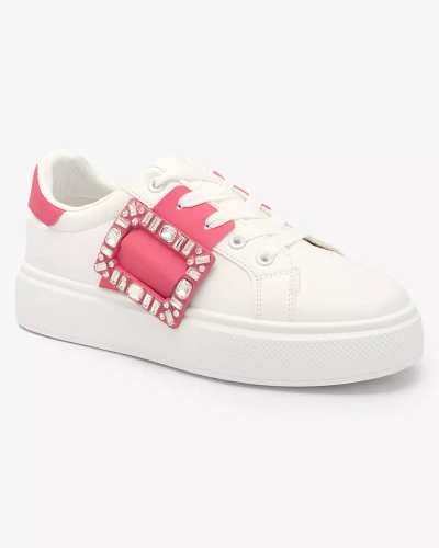 Baltos ir tamsiai rožinės spalvos moteriški sportiniai bateliai Serbs - Avalynė