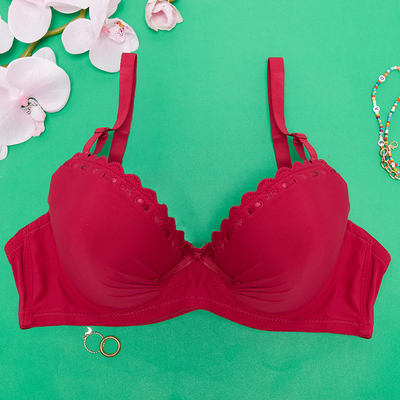 Бордовый однотонный бюстгальтер