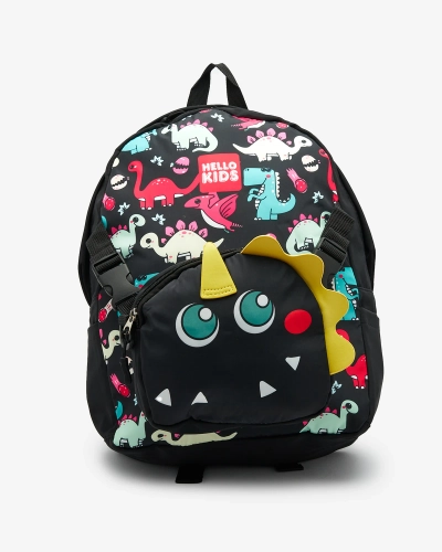 Royalfashion Черный детский рюкзак с маленькой сумочкой и принтом динозавров