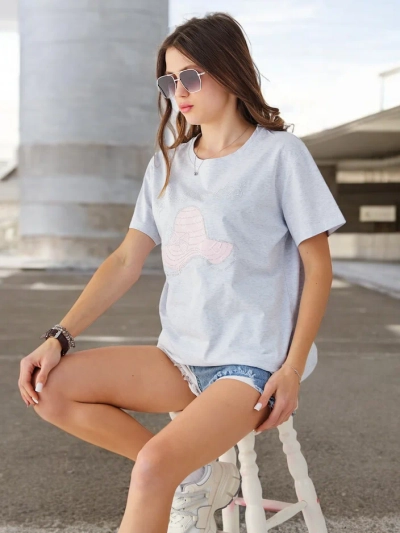 Royalfashion moterų medvilnės bluzonas su spauda