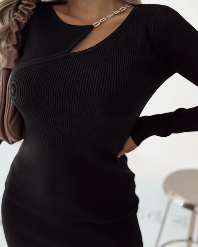 Royalfashion Женское мини-платье черного цвета