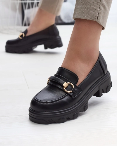 Черные женские повседневные мокасины на сплошной подошве Kelena - Обувь