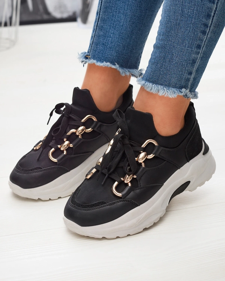 Черные женские спортивные туфли с цепями Nanoka - Обувь