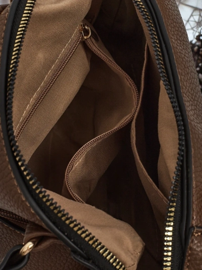 Moteriška rankinė Flora, tamsiai ruda, odinė, elegantiška