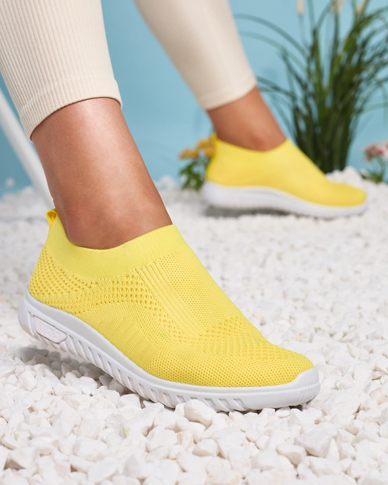 Желтые женские тканевые спортивные туфли-слипы Gilissa - Обувь