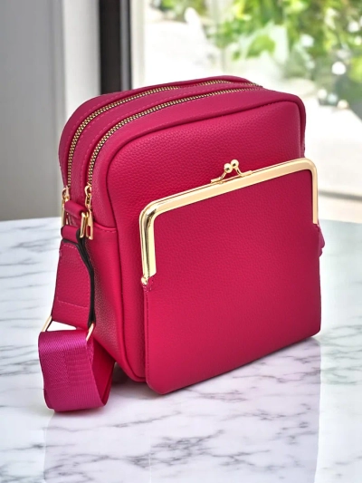 Royalfashion kvadratinė maža moteriška rankinė, pagaminta iš ekosieros, su 2 skyreliais