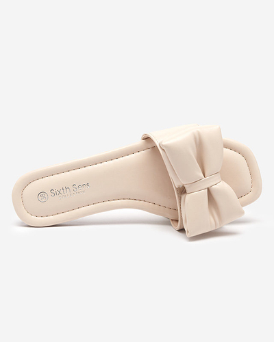 Smėlio spalvos moteriškos šlepetės su Macline lankeliu - Batai