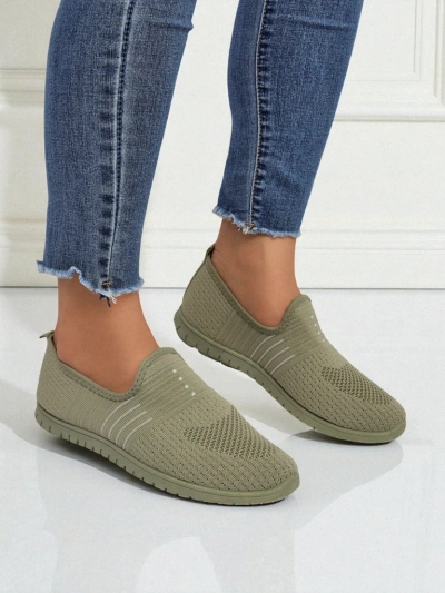 Женские слипоны-мокасины Hypatia Verde из ткани на плоской подошве