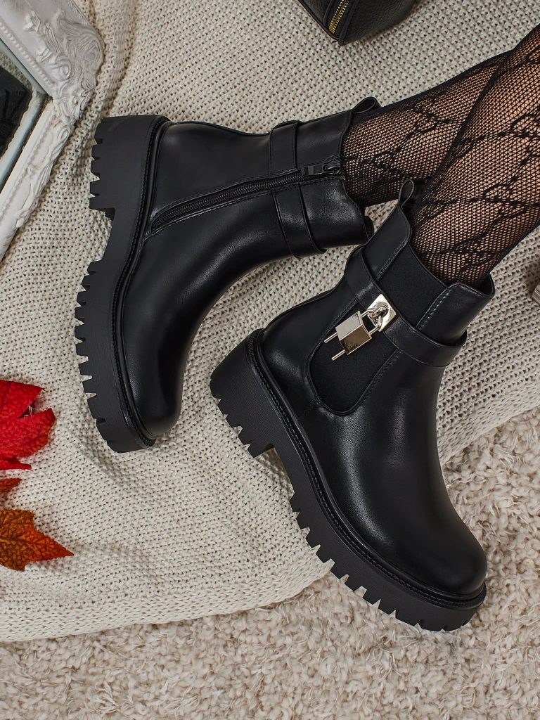 Eko skórzane botki damskie Talve