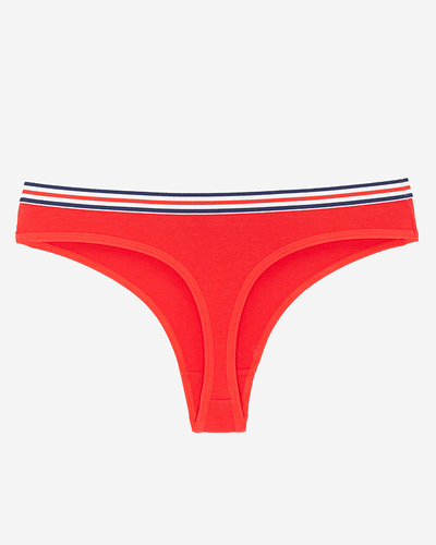 Moteriškos raudonos stringai su raštu - Apatiniai