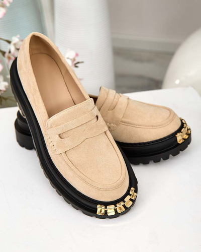 Smėlio spalvos eko odos mokasinai Giulia