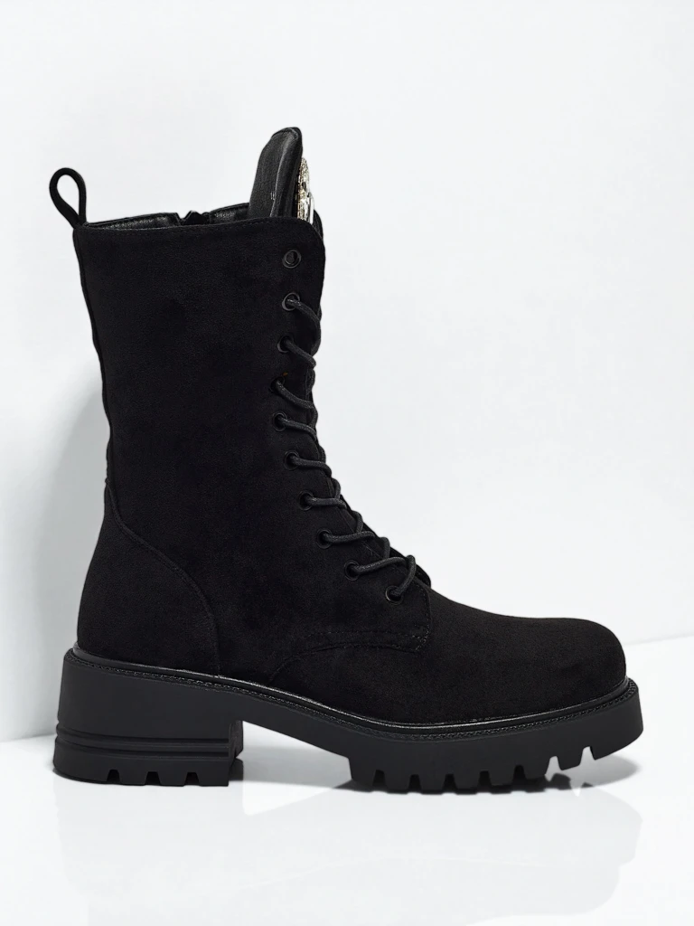 Eko zomšiniai moteriški aulinukai su raišteliais Emelune