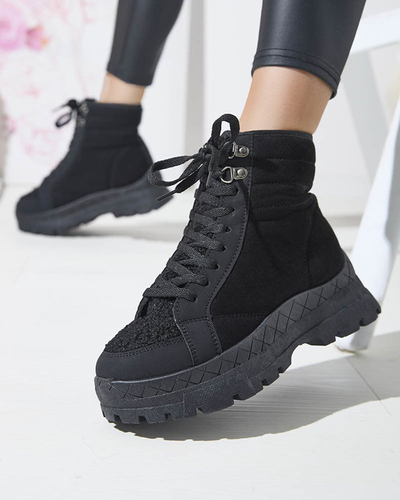 Juodi moteriški apšiltinti traperiai Wosser- Avalynė