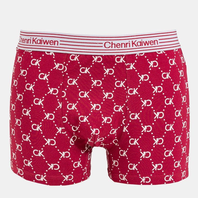 Бордовые мужские шорты с принтом