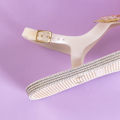 Белые женские босоножки с украшением Porto