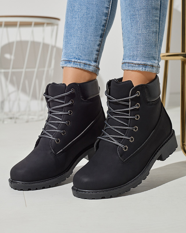 Juodi moteriški apšiltinti traperiai Fanhet- Footwear