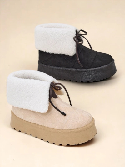 Royalfashion Moteriški balti batai su pamušalu WDeno