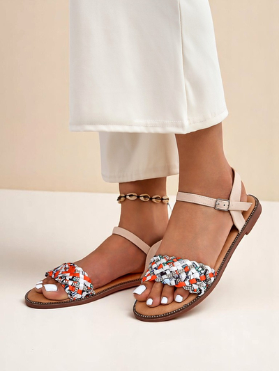 Royalfashion Damskie sandały na płaskiej podeszwie ColorStrap