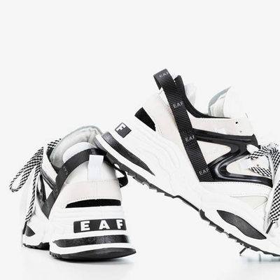 Beżowe sneakersy damskie na grubej podeszwie Eafi - Obuwie