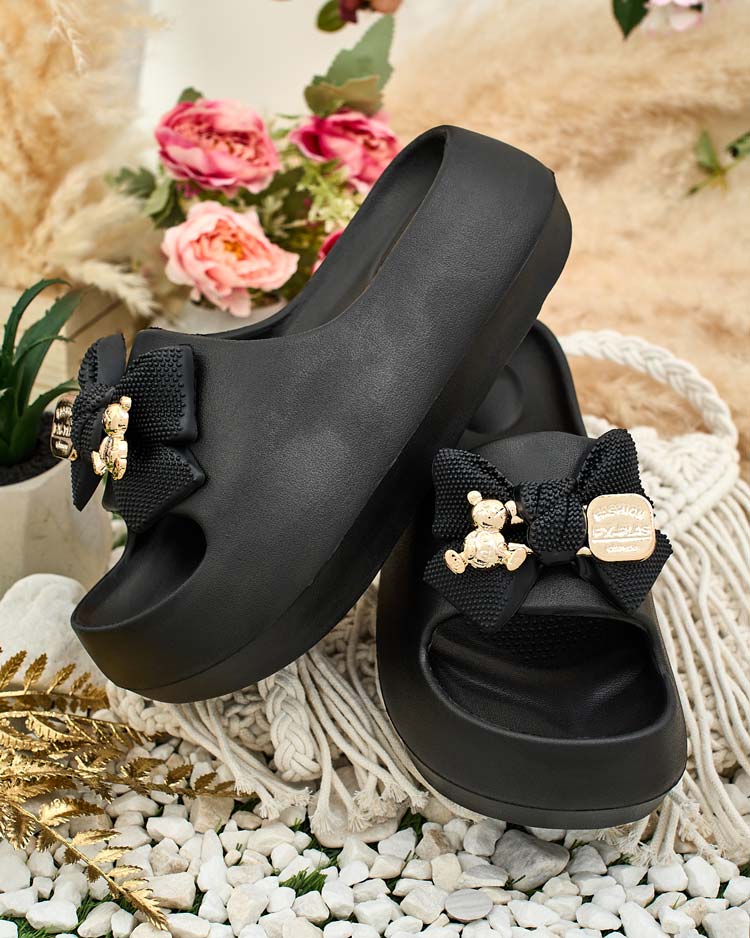 Royalfashion Женские резиновые шлепанцы с декоративным бантом Afeen