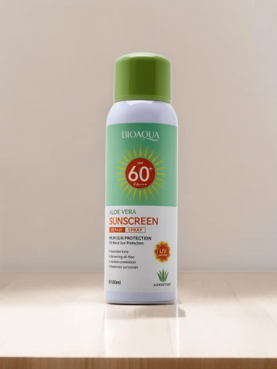 Bioaqua saulės spindulių purškiklis su alijošiumi 60 SPF 150ml