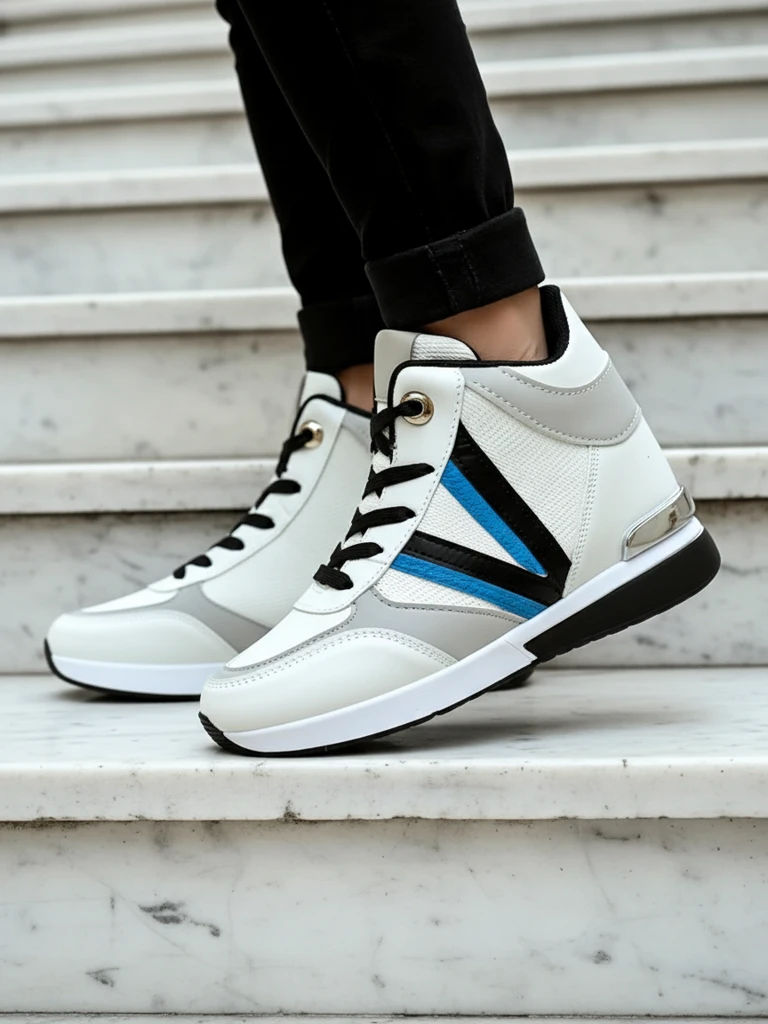 Calista Ekosistemos Moteriški Balti Sportbačiai su Platforma