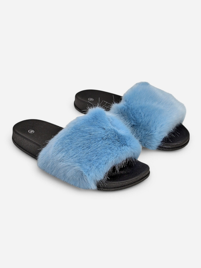 Бордовые женские тапочки с мехом Nonna - Обувь