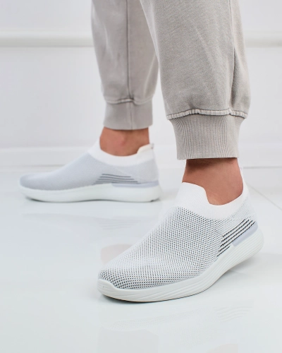 Royalfashion Белые мужские спортивные туфли-слипы Riticas