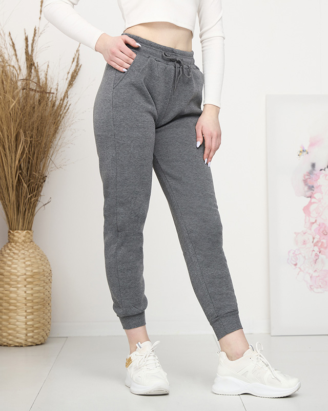 Утепленные женские толстовки темно-серого цвета - Одежда