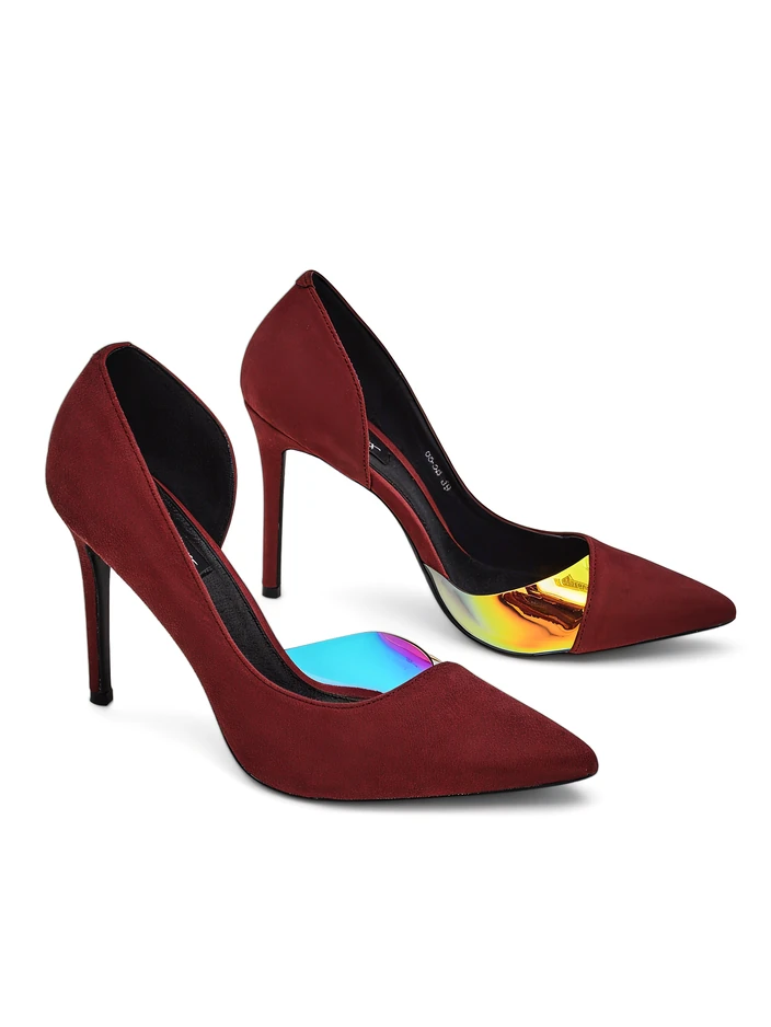 Royalfashion Женские туфли на каблуке с бантом и голографической вставкой Dremtru