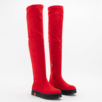 Красные женские ботфорты Airada
