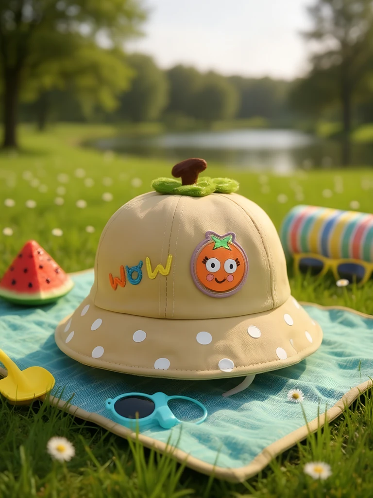 Royalfashion Vaikiška kibiro formos kepurė su spalvingomis aplikacijomis