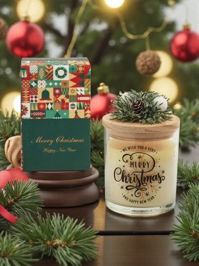 Праздничная ароматическая свеча Merry Christmas Happy New Year