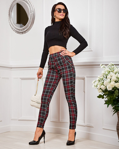 Royalfashion Утепленные клетчатые женские таггинсы
